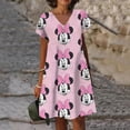 thumbnail image 3 of Vestido elegante de lujo de Mickey para mujer, vestido informal, falda corta, vestido Y2K de Disney Mickey Mouse para mujer, camisa de cuello en V para mujer, vestido coreano, 3 of 5