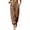 Brown, variant on Women Double Button High Waist Pleated Harem Jogger Pants Elastic Ankle Cuffed Loose Tapered Casual Business Pants Soft Woven Fashion Jogging Trousers White S