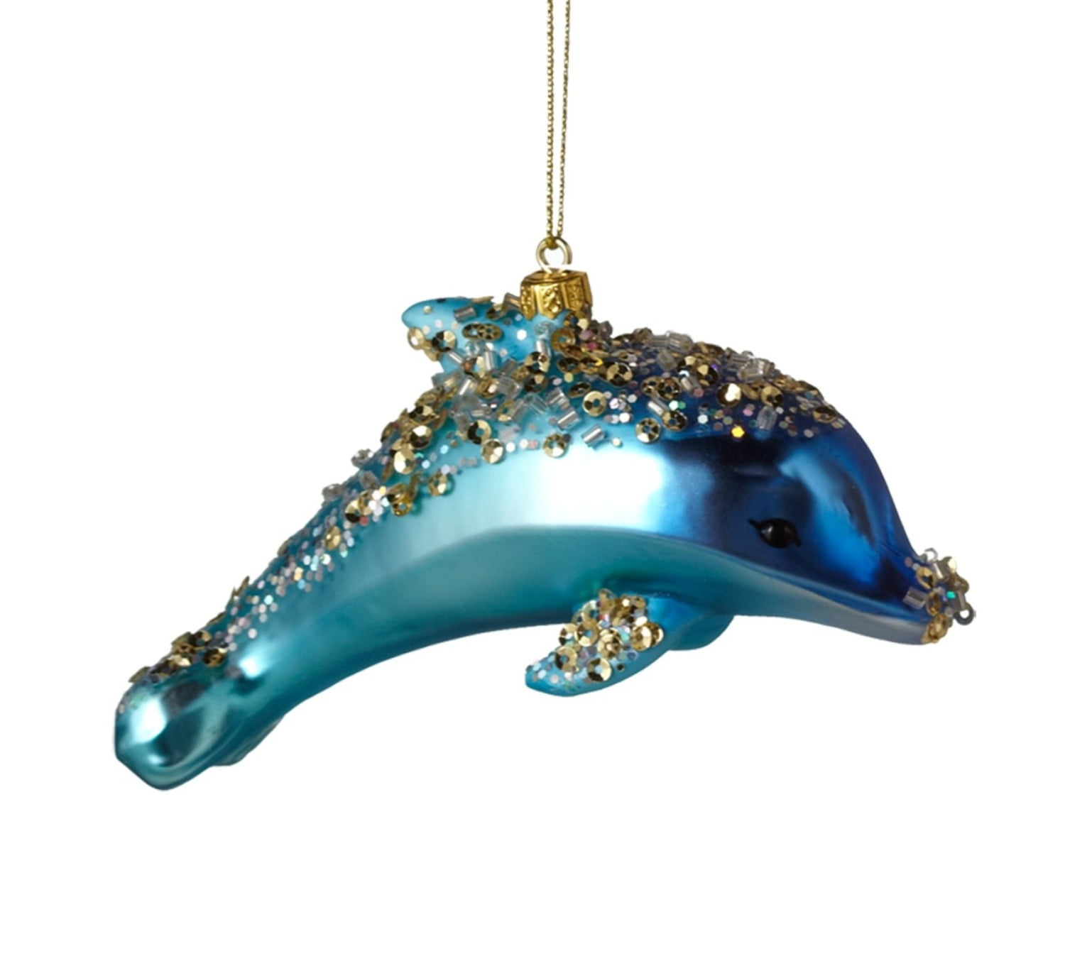 blown glass dolphin ornaments