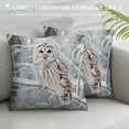 thumbnail image 3 of Orinice Owl Tree Branch Snow Graphic Decorative Cushion Throw Pillow Cover Short Plush Winter Printed on Both Sides 1PC 20x20in, 3 of 5