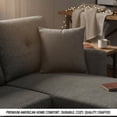 thumbnail image 6 of Convertible Sleeper Sofa Bed, 76.5" L Shaped Sectional Couch with Pull Out Bed, Storage Chaise & Reversible Lounge, Compact Linen Sectional Sofa for Small Space Apartment Living Room, Charcoal Black, 6 of 8