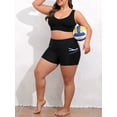 thumbnail image 7 of Sociala Womens Solid Swim Bottoms Plus Size High Waisted Boardshorts Sporty Swim Shorts with Pockets, 7 of 7