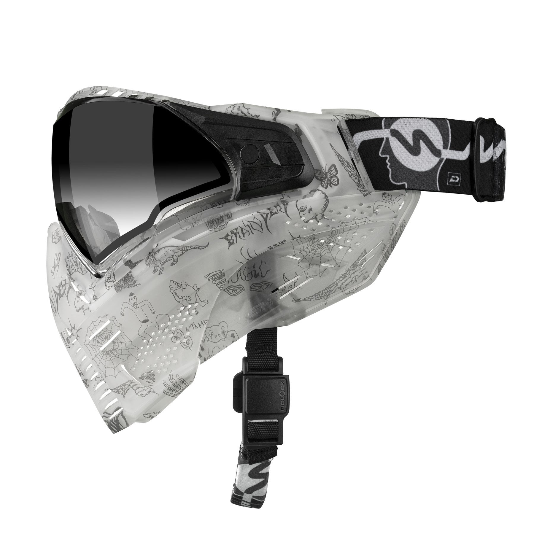 PUSH UNITE Paintball Goggles Mask with QUAD Pane Lens and Case Tan Camo 