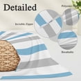 thumbnail image 4 of Blue Grey Stripe Pillow Covers 20x26 Inch Standard Size, Modern Farmhouse Vertical Striped Decorative Pillowcase with Zipper, Microfiber Breathable Pillowcases for Sofa Bed Living Room, 4 of 9