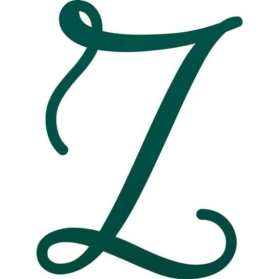 Awesome Life Craft, Acrylic Letter Z Script, 4'' Tall Frosted Teal Alphabet