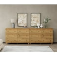 thumbnail image 2 of WAMPAT Dressers with 12 Drawers for Bedroom, 2-in-1 Wooden Chest of Drawers, Modern Closet Storage Organizer Unit with Solid Wood Legs for Living Room, Hallway, Nursery, 94.4x15.4x32.4, Oak Brown, 2 of 6