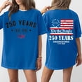 thumbnail image 2 of Womens Loose Fit Short Sleeve Crewneck T Shirt 250 Years 1776 Graphic Print Casual Top Tee for Anniversary Event Blue XL, 2 of 5