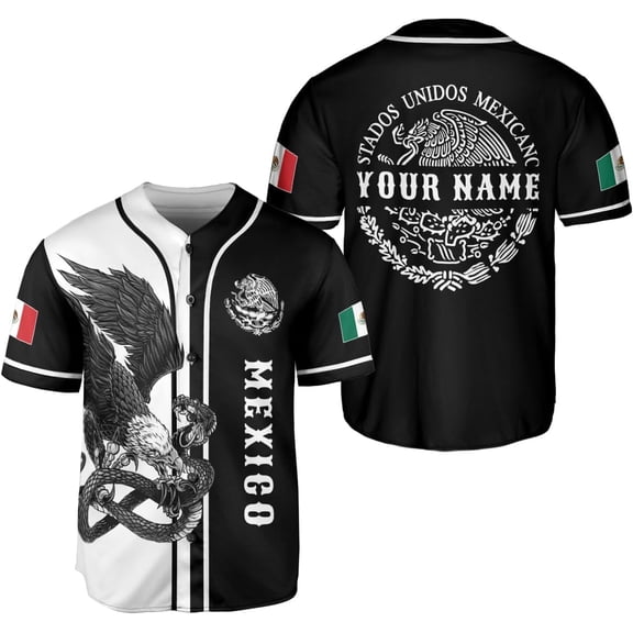 Personalized Mexico Baseball Jersey, Mexican Jersey for Men & Women, Mexican Flag Jersey, Mexico Shirt Camisa (5XL)