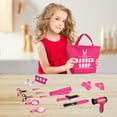 thumbnail image 3 of Kids Hairdressing Play Set - Educational Pretend Play Barber Kit with Accessories, Girl Jewelry Handbag Barber Store Combing Set, 3 of 6
