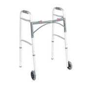 (1) NEW Drive Medical Deluxe Two Button Folding Adjustible Walker 10210-4ASM