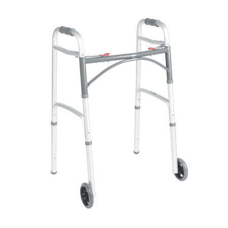 (1) NEW Drive Medical Deluxe Two Button Folding Adjustible Walker 10210-4ASM