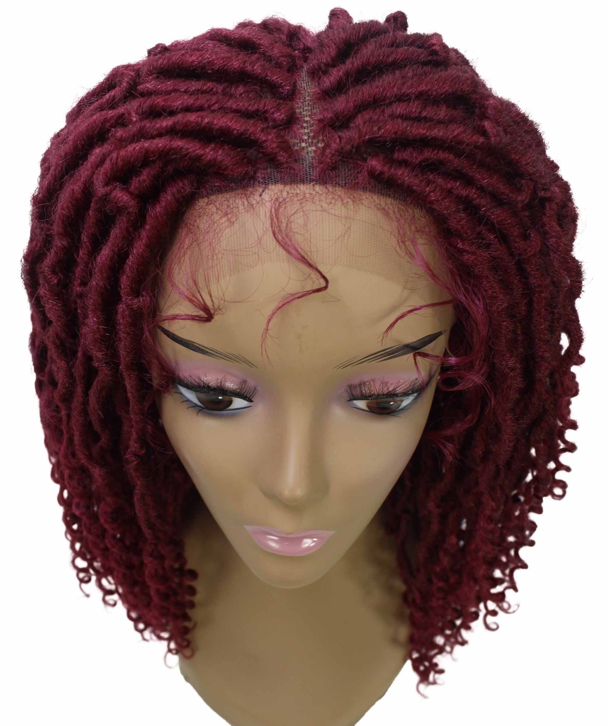 LUXLUXE Angel Curly Locs 20 in Long 4X4 Hand Tied Lace Braid Braided Wig, Beauty Heat Resistant Fiber, 20+ Shades of Natural, Dip Dyed, & Blended Colors