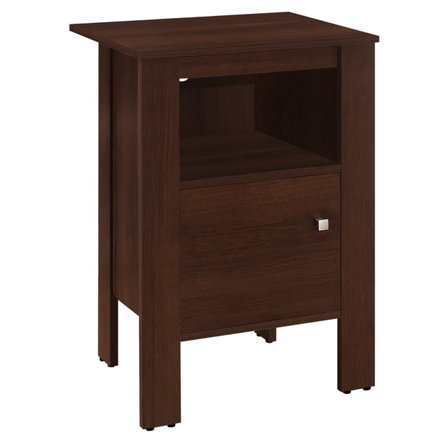 Monarch Specialties TABLE d'Appoint - Cerise de Nuit avec Rangement