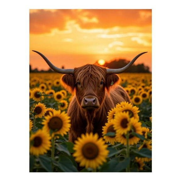 Diamond Art Kit for Adults, Sunset Sunflower Serenity Scene Diamond Painting for Adults Beginners, DIY Diamond Art Painting Kits, 5D Diamond Painting Crafts for Home Decor 12x16 Frameless