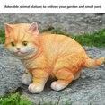 thumbnail image 4 of Adornos De Gatitos De Jardinería, Decoración De Jardín Al Aire Libre Duradera Con Lindo Gato Naranja Para Jardín, 4 of 8