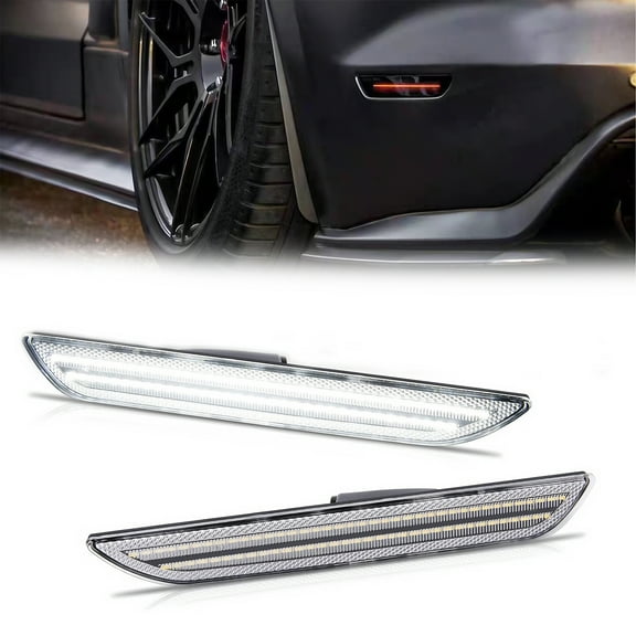 LED Side Marker Lights for Ford Mustang 2015-2023 Rear White Red Fender Marker Reflectors Lamps Smoked Len 2PCS