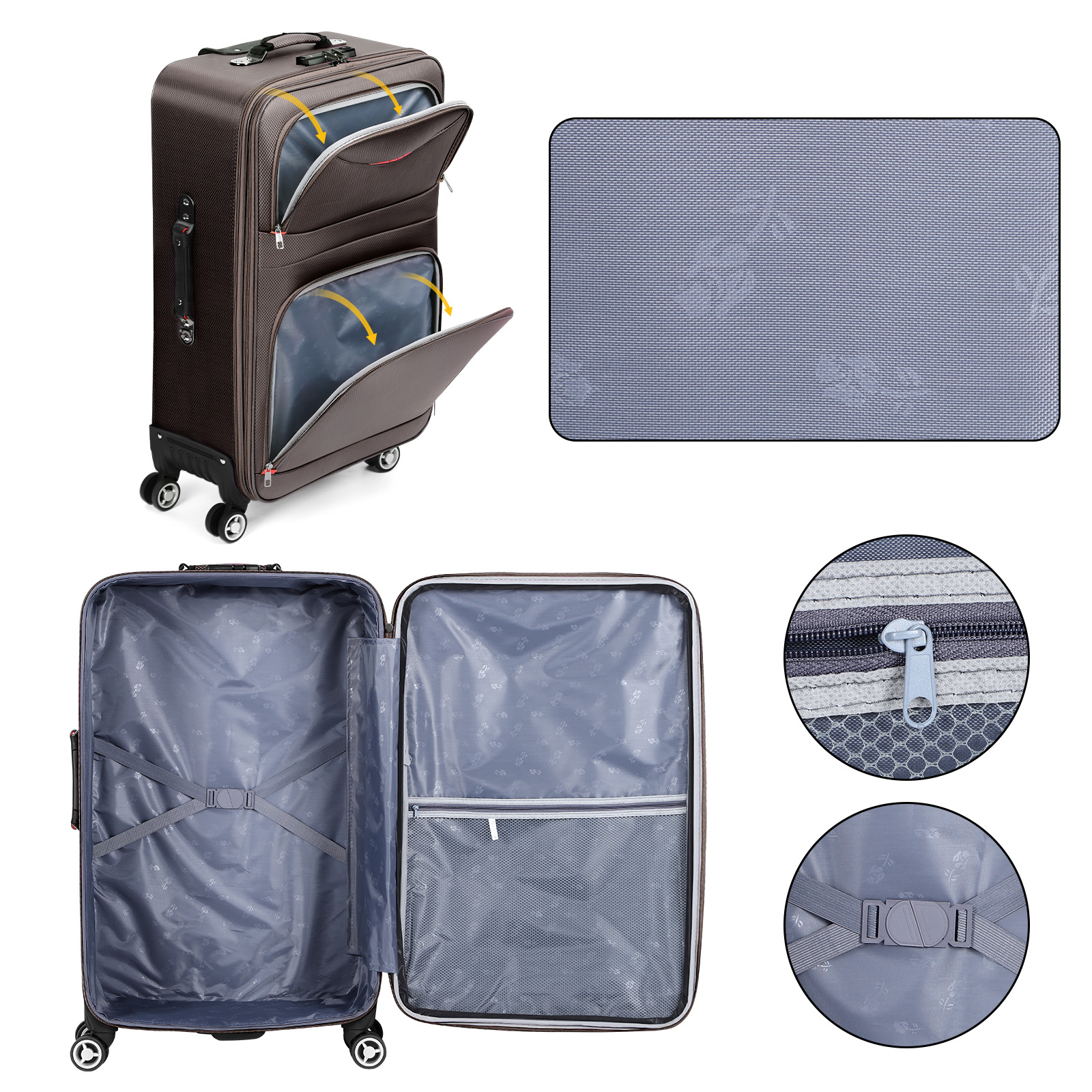 Hikolayae Jingpin Collection Softside Spinner Luggage Sets in Space ...