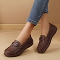 thumbnail image 7 of Domzle Women's Comfortable Faux Leather Penny Loafers Slip On Business Casual Dress Shoes Lightweight Office Work Flats Everyday Walking Shoes for Women Coffee, 7 of 7