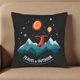 thumbnail image 5 of Set of 2 Throw Pillow Covers 18x18in - Vibrant Night Sky Design with Stars Orange Sun & Hot Air Balloon - Perfect for Couch Bed Car Decor, 5 of 8