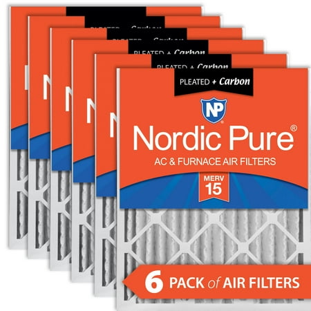 

Nordic Pure 18x24x4 (3 5/8) Pleated Air Filters MERV 15 Plus Carbon 6 Pack