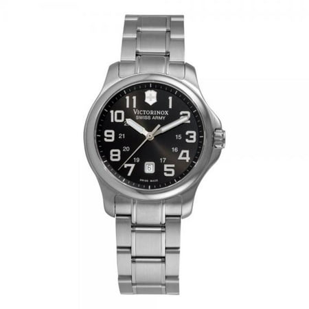 Victorinox Swiss Army 241368 Women's Officer's Stainless Steel Bracelet Black Dial Watch