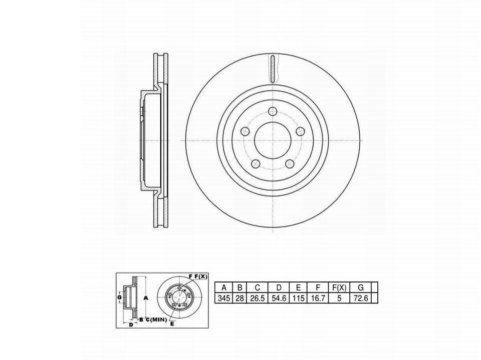 Winstop Brake Rotor, Front WS245858, Dodge Charger 2022-2006