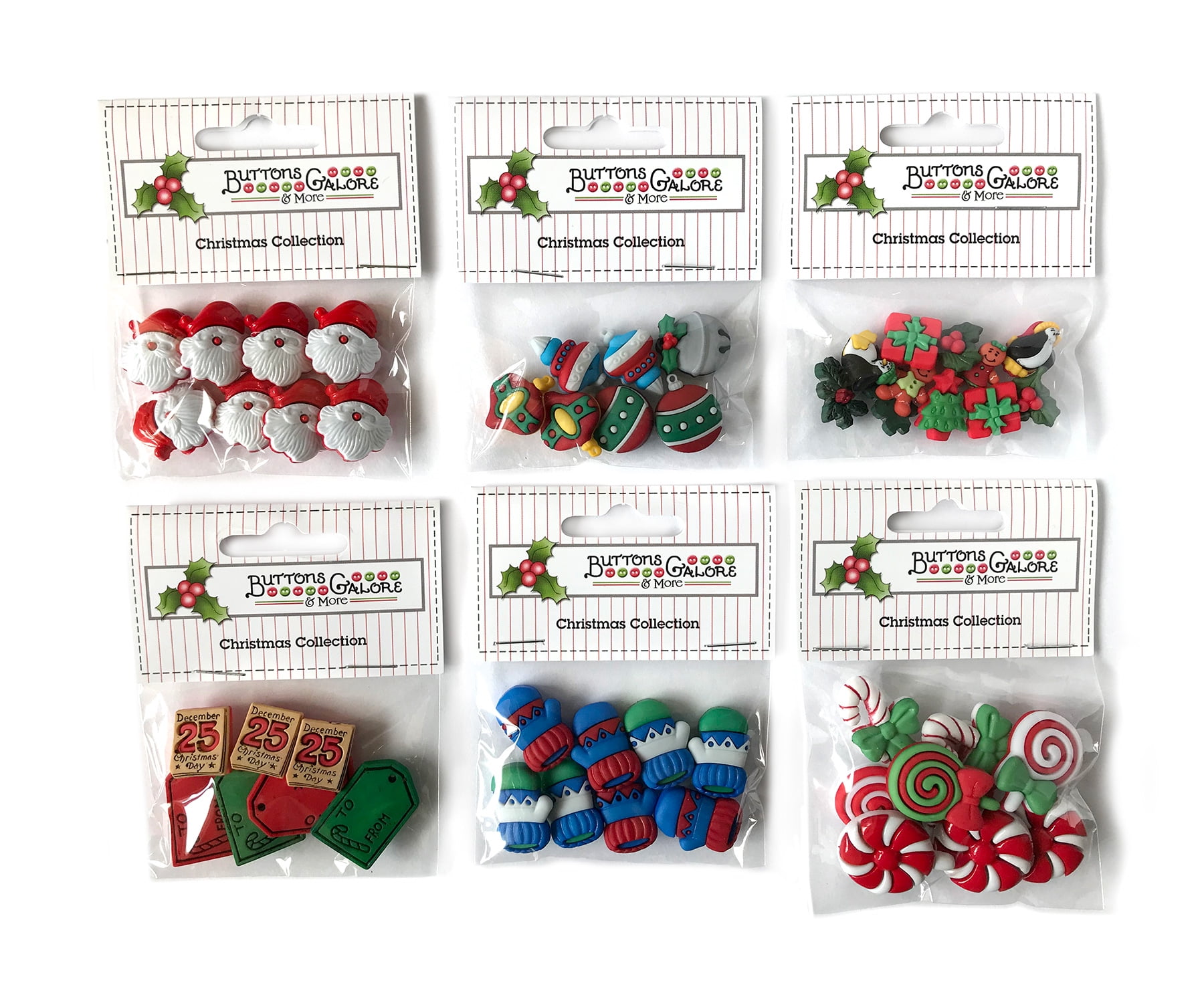 Buttons Galore 50+ Assorted Buttons for Sewing & Crafts - Christmas