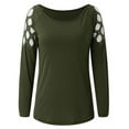 thumbnail image 3 of Enwejyy Women Hollow Solid Color Jewish Drilling Technology Top T-Shirts, 3 of 3