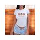 thumbnail image 1 of Playera Blusa Con Impresion De 3 Capybaras Bebes Fashion Ropa para Mujer Capibara Color Blanco Talla Chica Marca Emil SaEs, 1 of 4