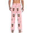thumbnail image 4 of FORMRS Mens Pajama Pants with Pockets Sleepwear Lounge Bottoms Sizes S-2XL, Brown Hand Drawn Cups, 4 of 7