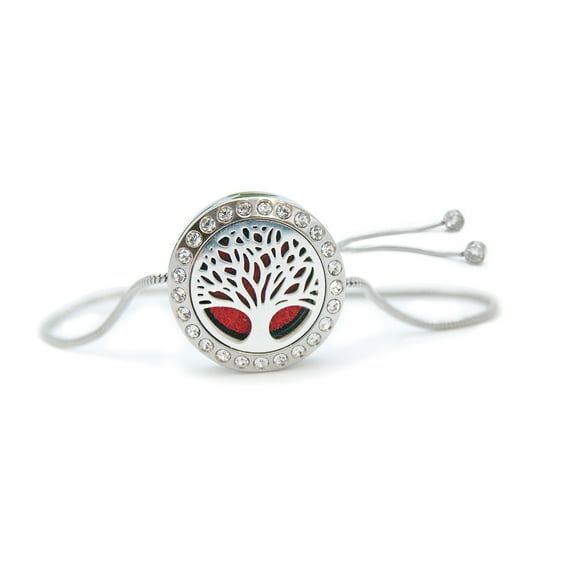 Anavia Tree of Life Slider Aromatherapy Jewelry Essential Oil Bracelet with Gift Box