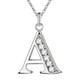 thumbnail image 2 of Collar con colgante inicial de aleación, collar de 26 letras, collar de diamantes de moda, regalo de 2 piezas para niñas, 2 of 5