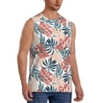 thumbnail image 2 of Kdxio Tropical Leaves for Men's Muscle T-shirt,Sleeveless for Workout Running Athletic Gym Lounge Casual, 2 of 7