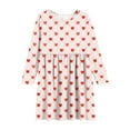 thumbnail image 4 of BRGZLK Girls Valentines Dress Heart Printed Long Sleeve Round Neck Dress Girl Ballet Skirt Cute Sundress Kids Outfits Rose Gold 13-14 Years, 4 of 5