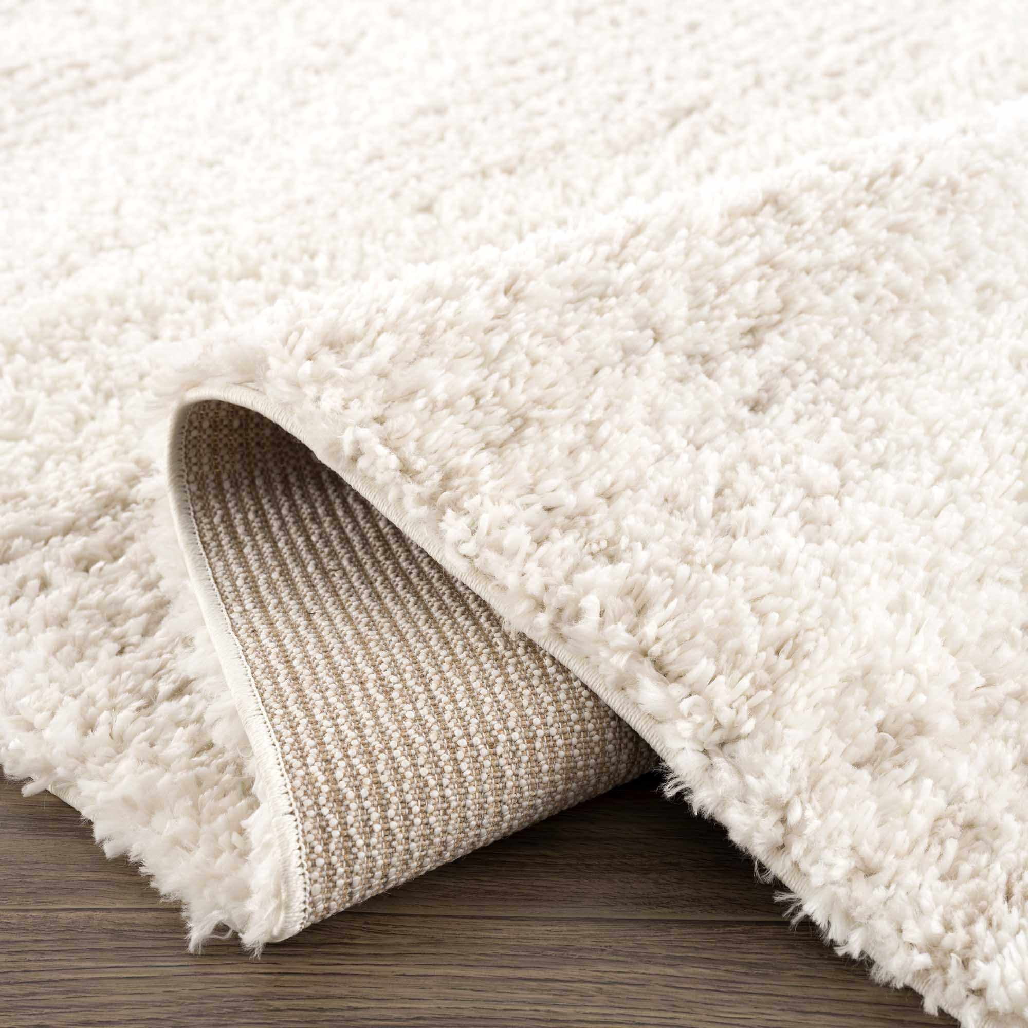 Hauteloom Galaxy Shag Living Room, Bedroom Area Rug - Bohemian, Transitional - Plush Pile - Light Beige, Cream - 4'3" x 5'7"