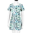 thumbnail image 6 of Sundresses for Women Casual Summer - Women's Summer Short Sleeve Crew Neck T Shirt Dress Casual Loose Swing Dress Floral Print Beach Dresses, 6 of 7