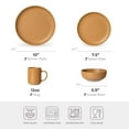 thumbnail image 3 of 12-Piece Stoneware Dinnerware Sets with Mugs | Microwave & Dishwasher Safe | Non-Toxic Dinner Plates Bowls Set | Stackable Matte Glaze Kitchenware for 3, 3 of 5