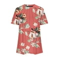 thumbnail image 3 of Fiudx Ofertas y Liquidaciones Top de Primavera/Verano de Manga Corta Informal de Moda con Cuello Redondo para Mujer, 3 of 4