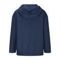 thumbnail image 6 of tklpehg Womens Fleece Hoodies with Pocket Long Sleeve Tops Vintage Sweatshirt Hooded Lightweight Classic Solid Color Casual Loose Going Out Tops Pullover (Navy,XL), 6 of 6