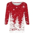 thumbnail image 4 of Womens Christmas Sweatshirts Funny Christmas Tree Print Pullover Sweater Blouses Round Neck Shirts Tops Long Sleeve Sweatshirt Merry Christmas Holiday Party Clothes, 4 of 5