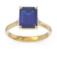 thumbnail image 2 of 2.50 Carat Stunning Emerald Cut Simulated Blue Sapphire Gemstone Wedding Ring for her Solid 18K Yellow Gold Size 5.5 by Diamond Capitals, 2 of 8