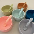 thumbnail image 3 of Simka Rose Silicone Baby Bowl with Spoon Set for Baby and Toddler - Baby Led Weaning Supplies - BPA Free - Microwave Dishwasher and Freezer Safe (Sage), 3 of 9