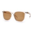 thumbnail image 4 of Gentlemanly Fancy Metal Hinge Oversized Thin Plastic Horn Rim Sunglasses Peach - Brown, 4 of 8
