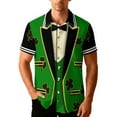 thumbnail image 3 of VBTAPA Mens 2026 St Patricks Day Shirts Short Sleeve Clover Button Down Shirt Green Shamrock Casual Holiday Tops Green XXXL, 3 of 9
