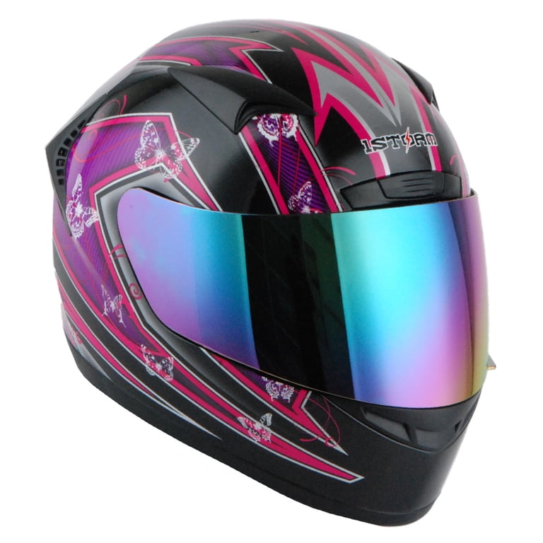 Purple Butterfly Butterfly Bike Helmet VCAN V88 3/4 Open Face Motorcycle  Scooter Helmets DOT ECE