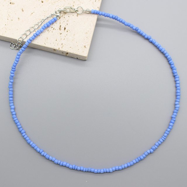 Collier Ras du Cou Simple Perles de Graines Femmes Charme Mode Coréenne Chaîne Col Boho Fait Main Bijou Cadeau