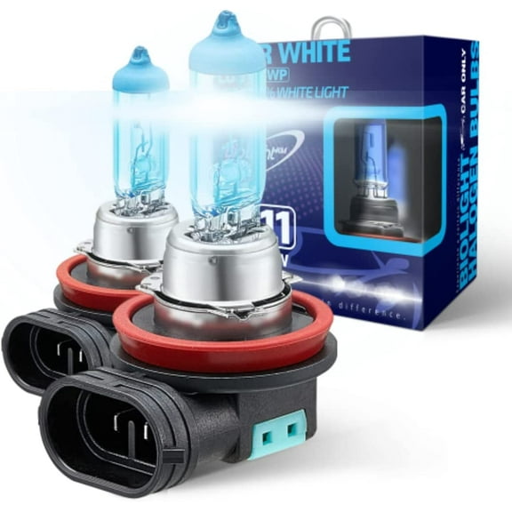 H11 Halogen Headlight Bulb/Fog Light 12V 55W Xenon White 5000K Light Headlamp - Pack of 2