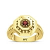 UFC Premium Octagon 14K Yellow Gold and Garnet Gemstone Ring