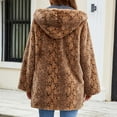 thumbnail image 5 of Jsaierl Women's Oversize Winter Coats Warm Plush Long Sleeve Hooded Jackets Open Front Trendy Casual Fleece Fuzzy Outerwear, 5 of 8