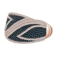 thumbnail image 2 of AFFY 1.00 Cttw Round Cut Blue & White Natural Diamond Cocktail Ring 10K Solid Rose Gold Ring Size-8, 2 of 2